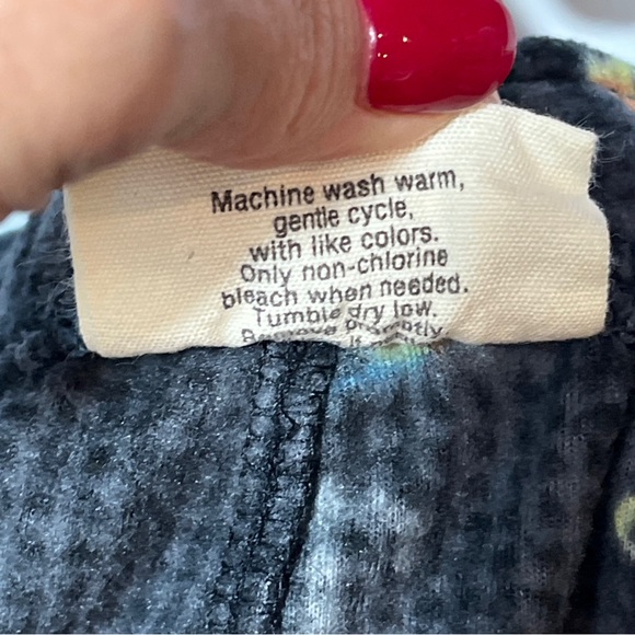 Fishing gray fleece cozy PANTS LOUNGE PJS stretchy Tie Waist Pockets NorthCrest - Picture 3 of 13